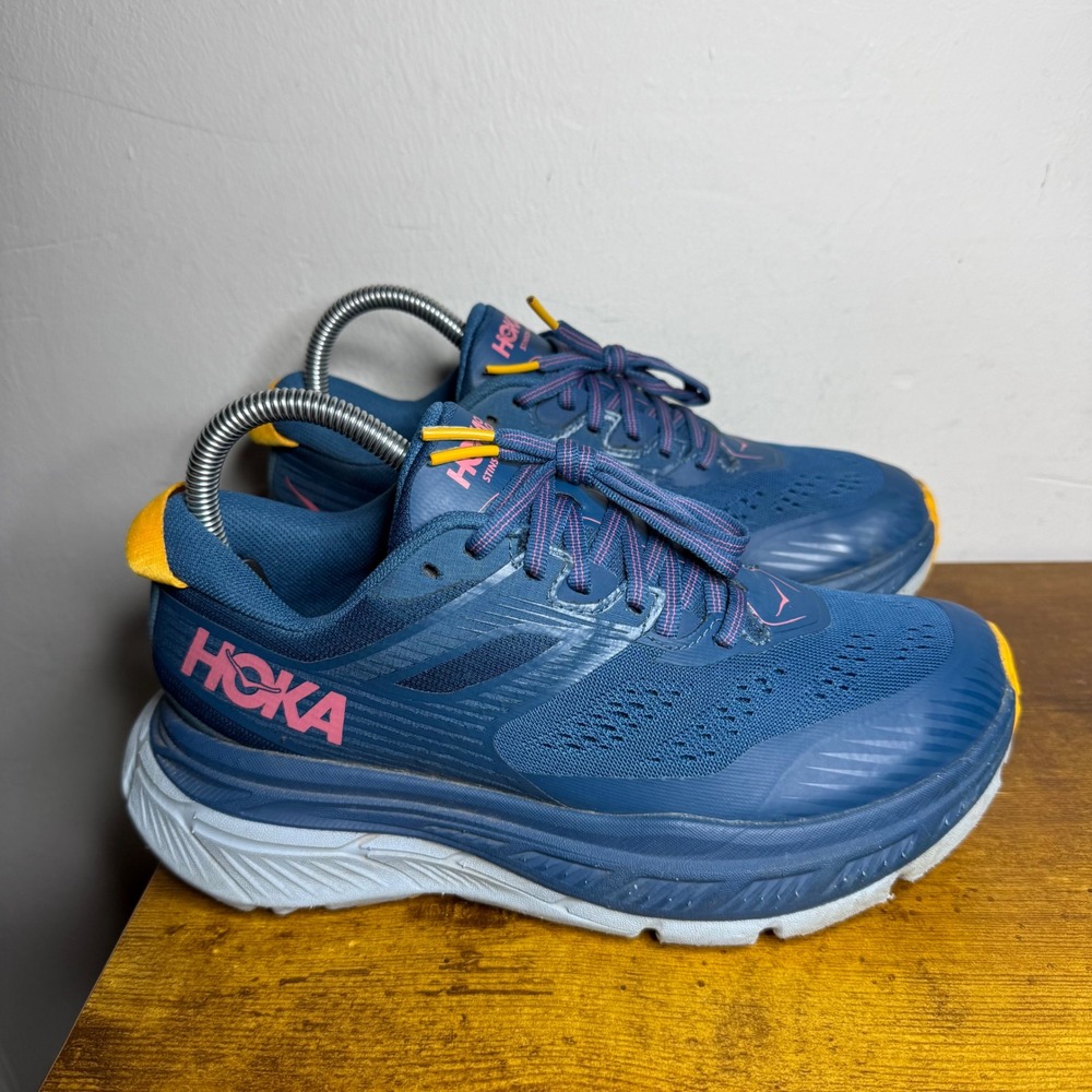 Hoka Stinson ATR 6 Running Shoes Womens Size 7 Blue Pink 1110507 MBSF